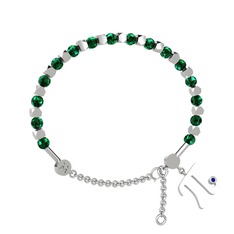 Mitra Pi Bilezik - Yeşil kuvars ve lab safir 8 ayar beyaz altın bilezik #rjpm5s