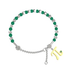 Kök zümrüt 14 ayar beyaz altın bilezik