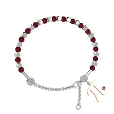 Mitra Pi Bilezik - Kök yakut ve rodolit garnet 14 ayar beyaz altın bilezik #sekzyf