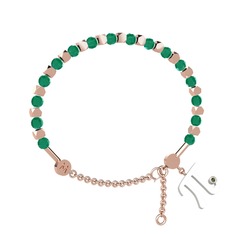 Mitra Pi Bilezik - Kök zümrüt ve peridot 18 ayar rose altın bilezik #vmkkf2