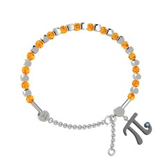 Mitra Pi Bilezik - Sitrin ve akuamarin 8 ayar beyaz altın bilezik #w1grt7