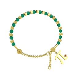 Mitra Pi Bilezik - Kök zümrüt ve garnet 925 ayar altın kaplama gümüş bilezik #wqnzr