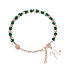 Mitra Pi Bilezik - Yeşil kuvars ve swarovski 925 ayar rose altın kaplama gümüş bilezik #wz7coh