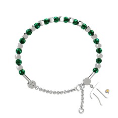 Mitra Pi Bilezik - Yeşil kuvars ve sitrin 14 ayar beyaz altın bilezik #x1nb3o