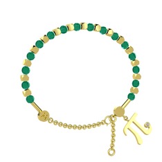 Mitra Pi Bilezik - Kök zümrüt ve beyaz zirkon 8 ayar altın bilezik #xnhm7t