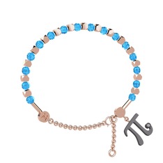 Mitra Pi Bilezik - Akuamarin ve swarovski 18 ayar rose altın bilezik #zpgdo6
