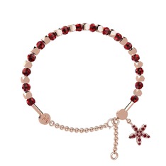 Garnet ve kök yakut 8 ayar rose altın bilezik