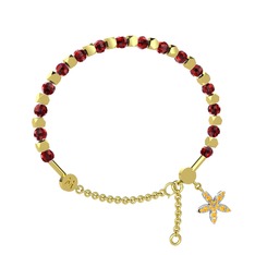 Garnet ve sitrin 8 ayar altın bilezik