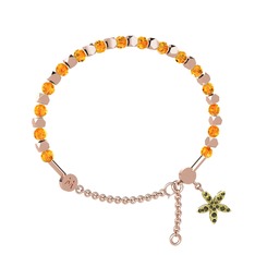 Sitrin ve peridot 14 ayar rose altın bilezik