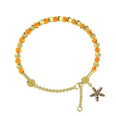 Mitra Yasemin Çiçeği Bilezik - Sitrin ve peridot 14 ayar altın bilezik #1grb8qh