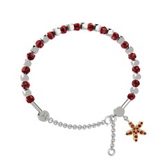 Garnet 18 ayar beyaz altın bilezik