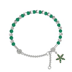 Mitra Yasemin Çiçeği Bilezik - Kök zümrüt ve yeşil kuvars 925 ayar gümüş bilezik #1l5yhc1
