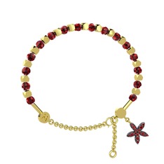 Mitra Yasemin Çiçeği Bilezik - Garnet 8 ayar altın bilezik #1mti4s6