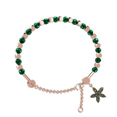 Mitra Yasemin Çiçeği Bilezik - Yeşil kuvars ve peridot 18 ayar rose altın bilezik #1ty3ulq