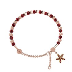 Garnet ve kök yakut 18 ayar rose altın bilezik