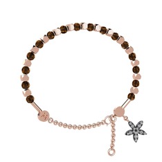 Dumanlı kuvars ve swarovski 14 ayar rose altın bilezik