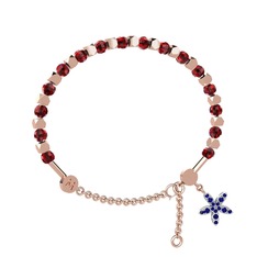 Garnet ve lab safir 18 ayar rose altın bilezik