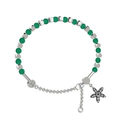 Mitra Yasemin Çiçeği Bilezik - Kök zümrüt ve swarovski 925 ayar gümüş bilezik #fe1qpx
