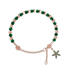 Yeşil kuvars ve peridot 14 ayar rose altın bilezik