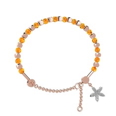 Sitrin ve swarovski 14 ayar rose altın bilezik