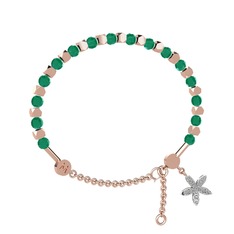 Mitra Yasemin Çiçeği Bilezik - Kök zümrüt ve swarovski 14 ayar rose altın bilezik #gftkg6