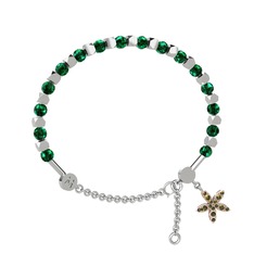 Mitra Yasemin Çiçeği Bilezik - Yeşil kuvars ve peridot 925 ayar gümüş bilezik #gieofo