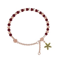 Kök yakut ve peridot 14 ayar rose altın bilezik