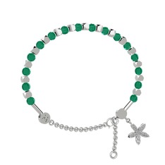 Mitra Yasemin Çiçeği Bilezik - Kök zümrüt ve pırlanta 925 ayar gümüş bilezik (0.3 karat) #i2guxn