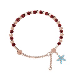 Mitra Yasemin Çiçeği Bilezik - Garnet ve akuamarin 925 ayar rose altın kaplama gümüş bilezik #kscxxq