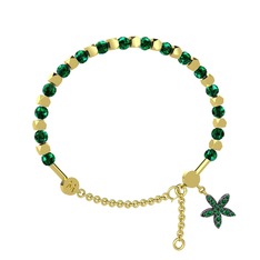Mitra Yasemin Çiçeği Bilezik - Yeşil kuvars 8 ayar altın bilezik #ml2451