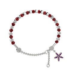 Garnet ve ametist 925 ayar gümüş bilezik