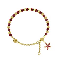 Mitra Yasemin Çiçeği Bilezik - Garnet ve rodolit garnet 8 ayar altın bilezik #uwm293