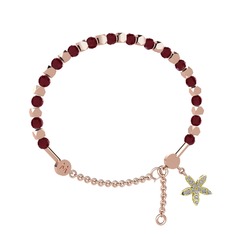 Kök yakut ve beyaz zirkon 18 ayar rose altın bilezik