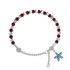 Kök yakut ve akuamarin 925 ayar gümüş bilezik