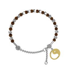 Dumanlı kuvars 18 ayar beyaz altın bilezik