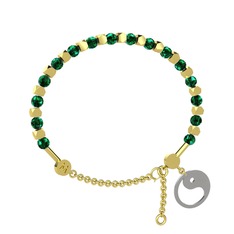 Mitra Yin Yang Bilezik - Yeşil kuvars 18 ayar altın bilezik #13dfd4a