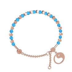 Mitra Yin Yang Bilezik - Akuamarin 8 ayar rose altın bilezik #140b7qy