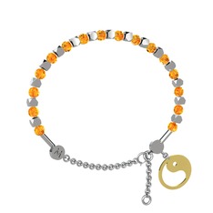 Mitra Yin Yang Bilezik - Sitrin 8 ayar beyaz altın bilezik #1cd2waz