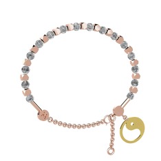 Beyaz zirkon 925 ayar rose altın kaplama gümüş bilezik