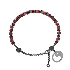 Garnet 925 ayar siyah rodyum kaplama gümüş bilezik