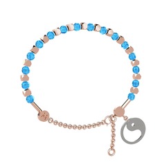 Akuamarin 14 ayar rose altın bilezik