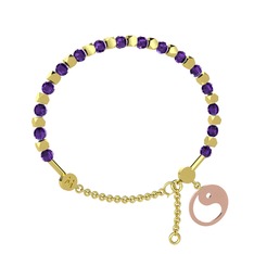 Mitra Yin Yang Bilezik - Ametist 925 ayar altın kaplama gümüş bilezik #1j18hmn