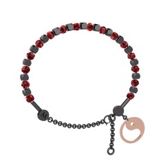 Garnet 925 ayar siyah rodyum kaplama gümüş bilezik