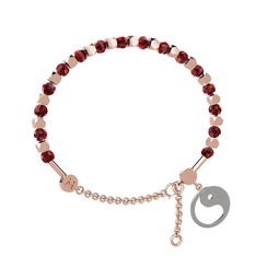 Mitra Yin Yang Bilezik - Garnet 925 ayar rose altın kaplama gümüş bilezik #1q9guul