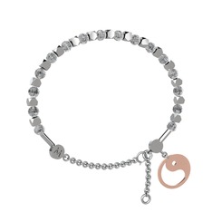 Mitra Yin Yang Bilezik - Beyaz zirkon 8 ayar beyaz altın bilezik #1qt4cix