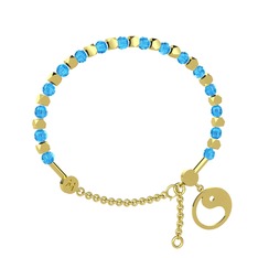 Mitra Yin Yang Bilezik - Akuamarin 925 ayar altın kaplama gümüş bilezik #1t1d3vr