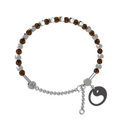 Dumanlı kuvars 18 ayar beyaz altın bilezik