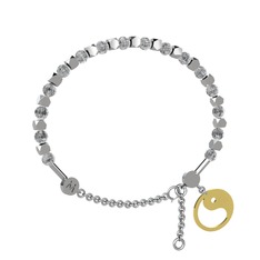 Mitra Yin Yang Bilezik - Beyaz zirkon 18 ayar beyaz altın bilezik #1u649p7
