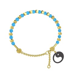 Mitra Yin Yang Bilezik - Akuamarin 18 ayar altın bilezik #1xj44nb