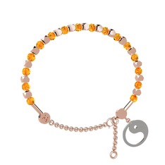 Mitra Yin Yang Bilezik - Sitrin 8 ayar rose altın bilezik #2gvv48